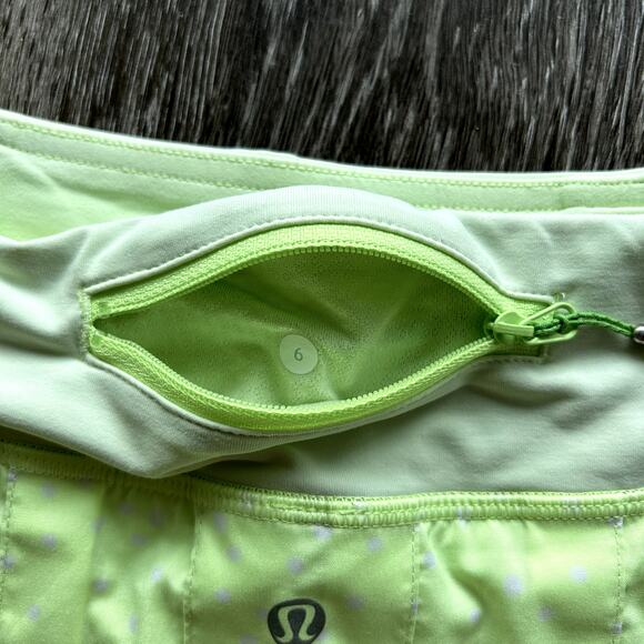 Lululemon Run: Pace Setter Skirt Petit Dot Faded Zap Sz 6 Pleated Athletic Skort - Picture 11 of 16